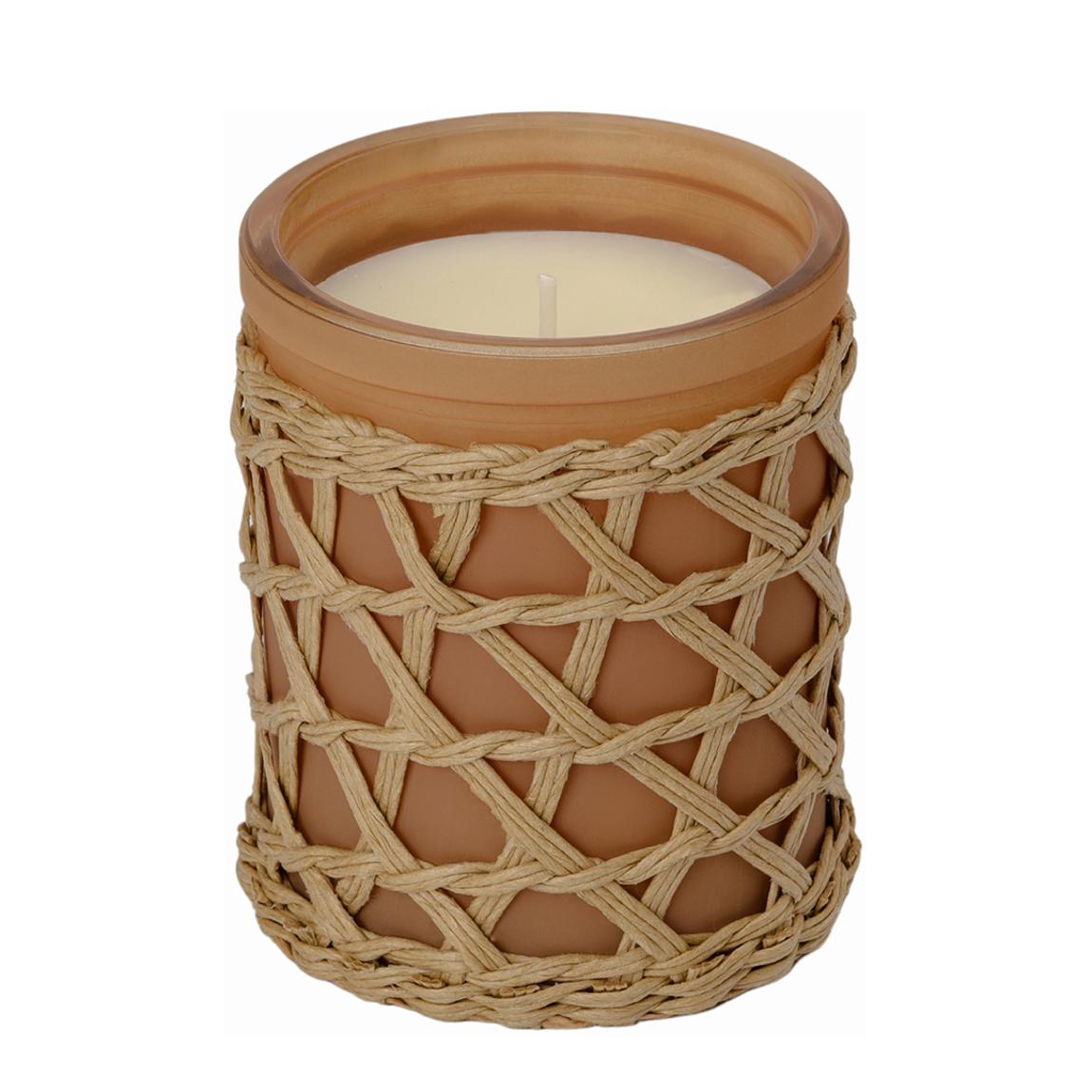 French Connection Woven Detail Caramel Cedarwood & Citrus Candle 425G main product photo