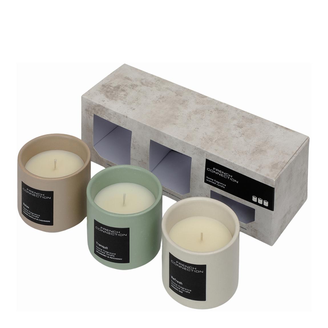 French Connection Stone range Trio of Candles Gift Set 3 X 140G main product photo