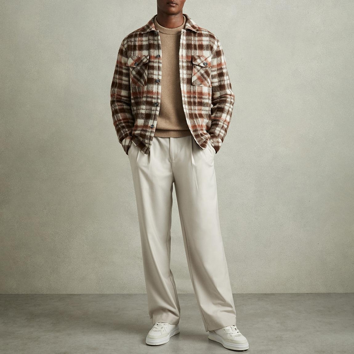 Brown Brushed Check Wade Overshirt main product photo