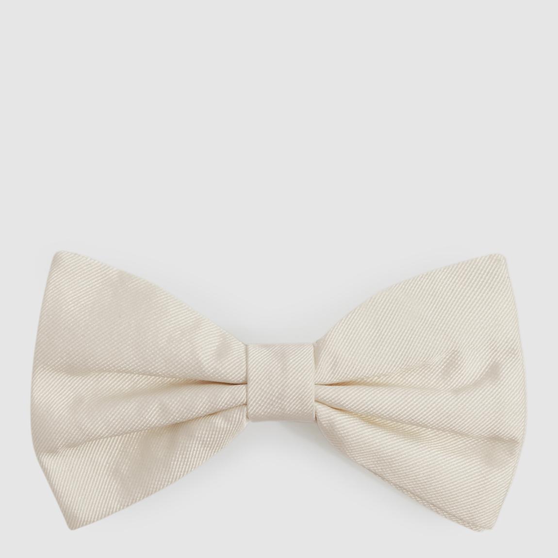 Cream Boyle Silk Grosgrain Bow Tie main product photo