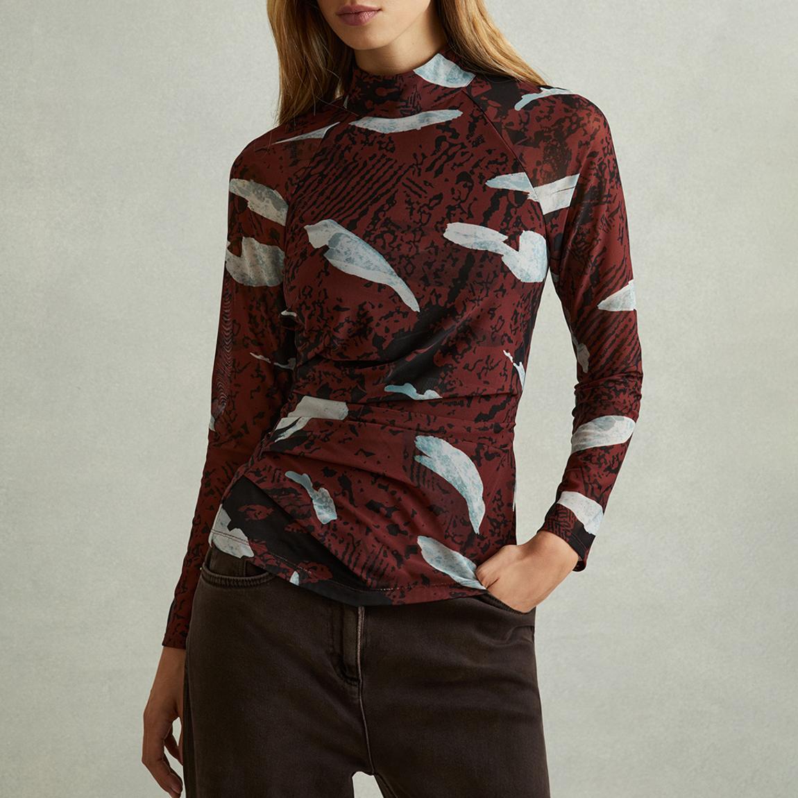 Burgundy Printed Vanna Top main product photo