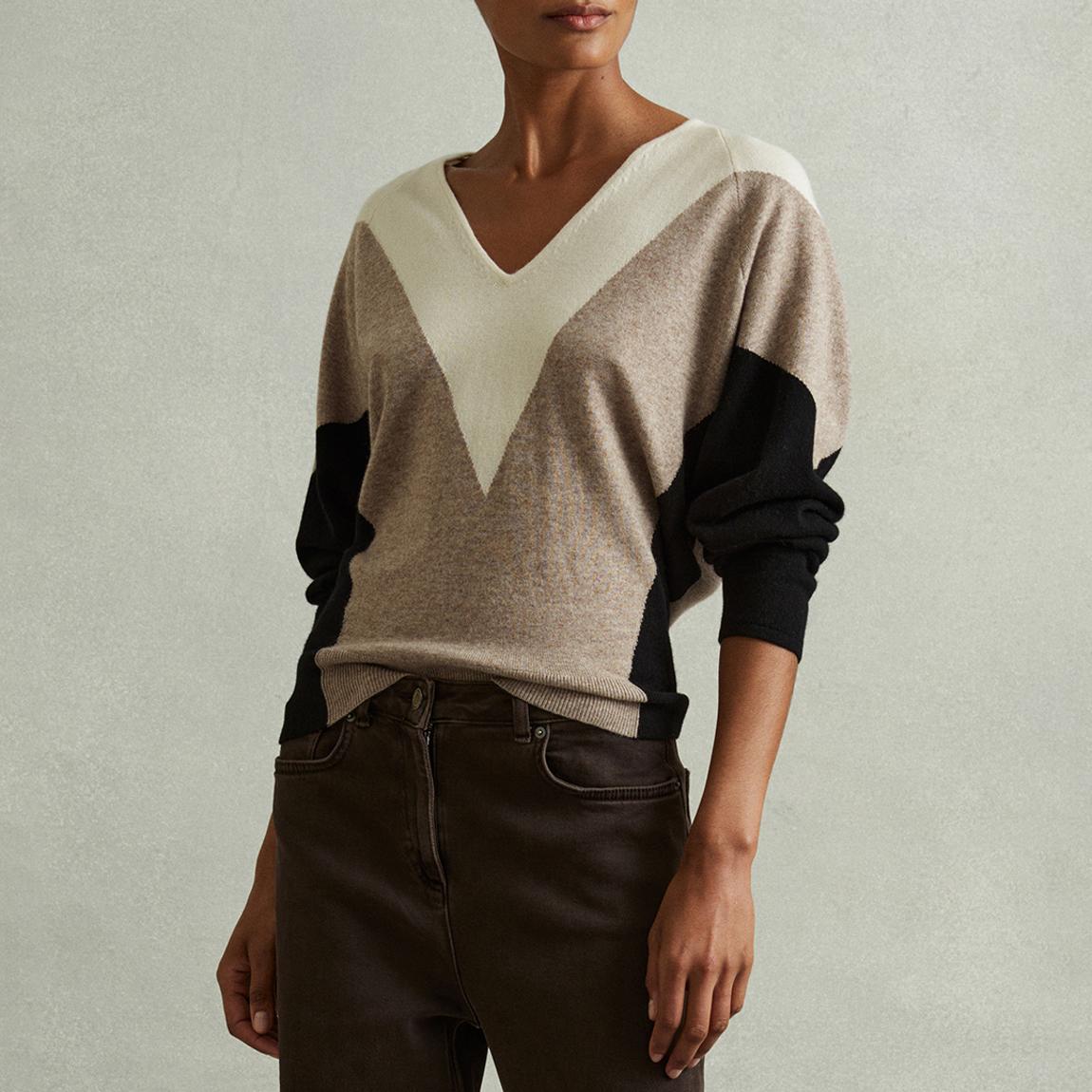 Multi Esme Colourblock Wool Blend Jumper main product photo