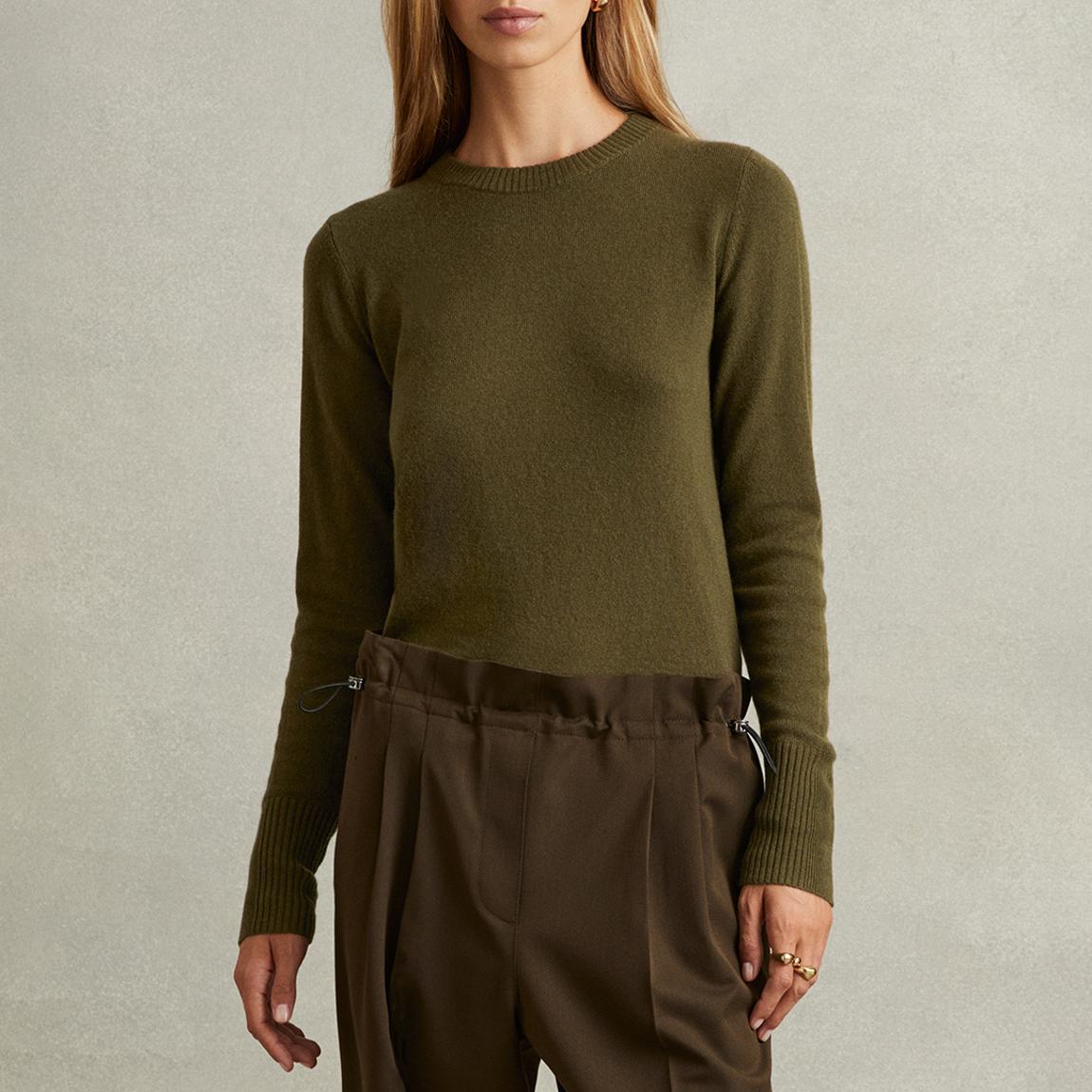 Dark Khaki Annie Wool Cashmere Blend Jumper main product photo
