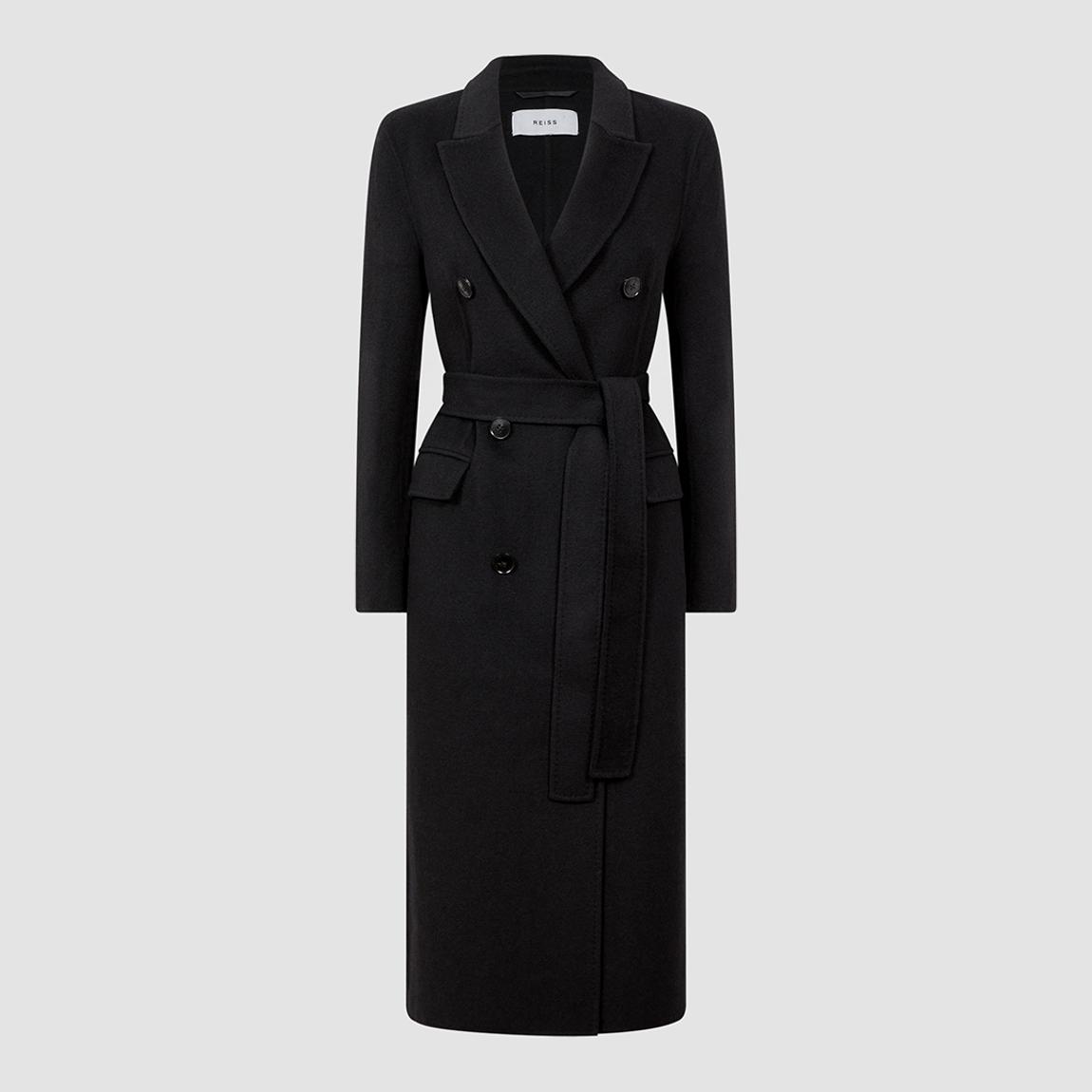 Reiss Black Arla Blindseam Coat BrandAlley