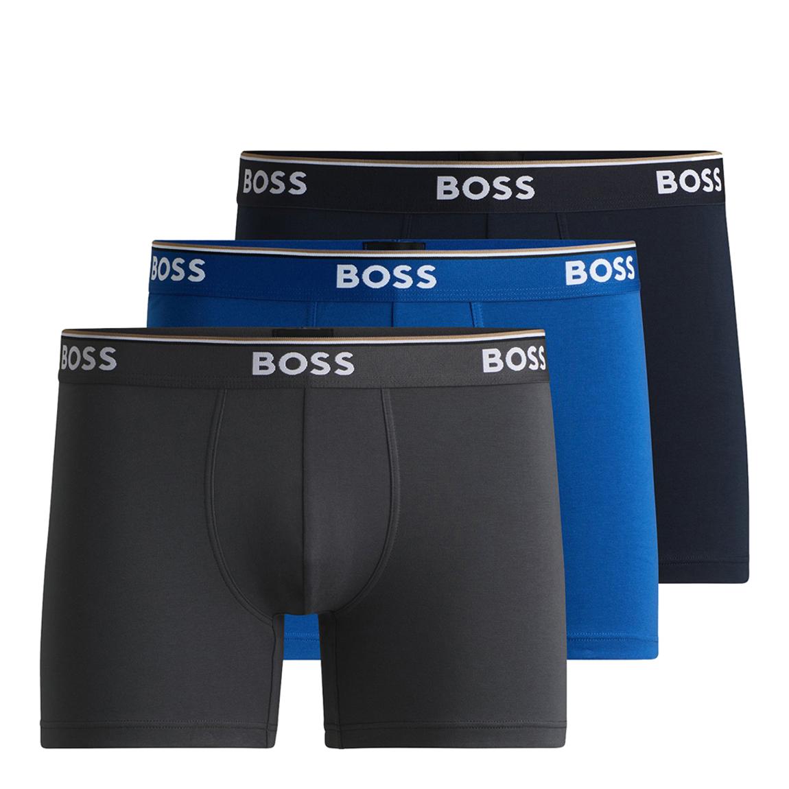 Blue Cotton Blend 3-Pack Boxers main product photo