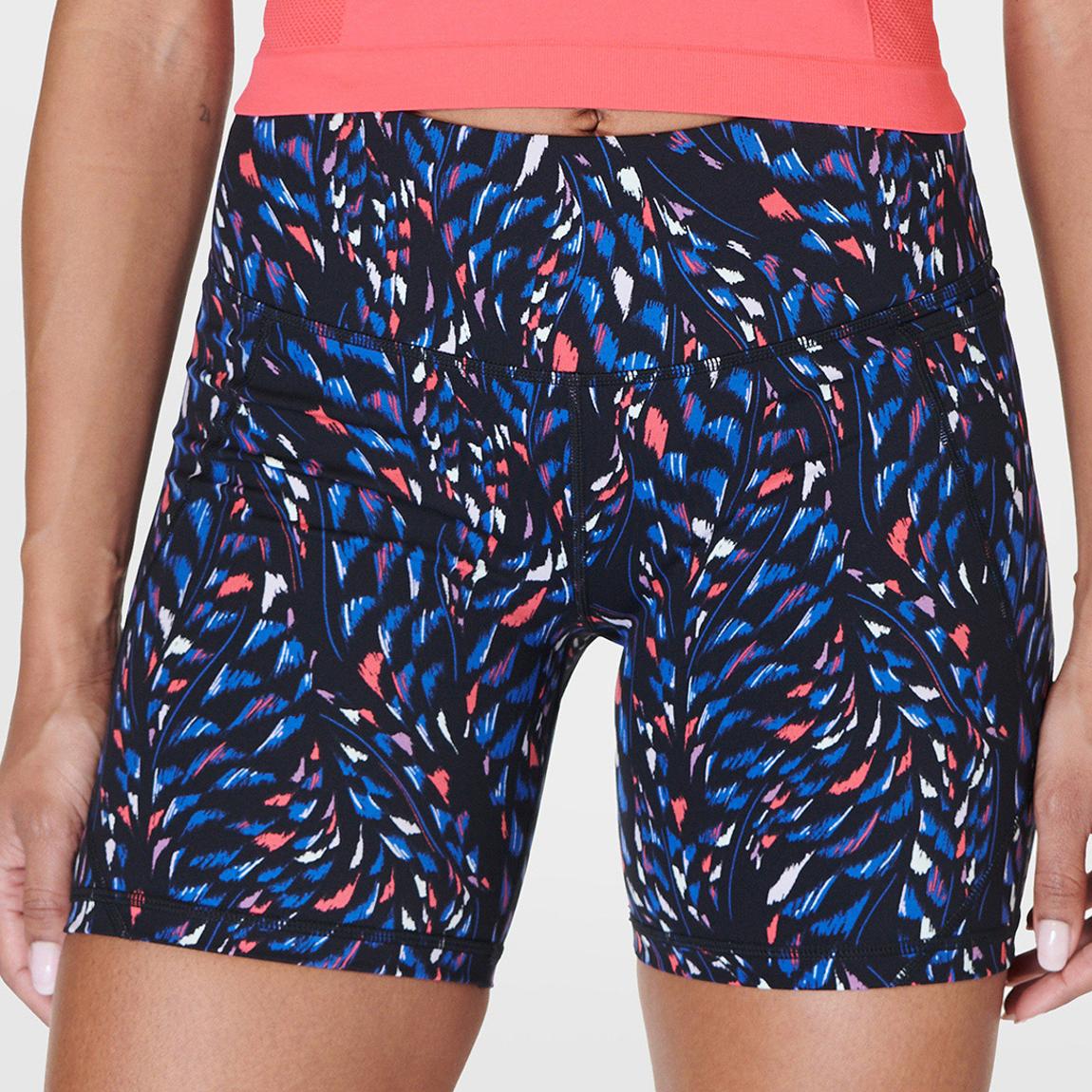 Power 6 Biker Shorts - Black Coral Texture Print main product photo