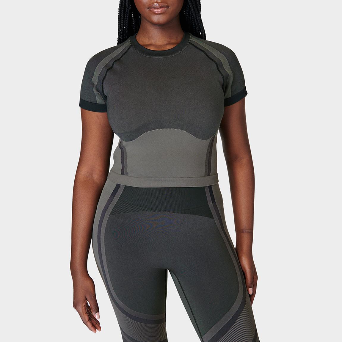 Black Silhouette Sculpt Seamless Short Sleeve Top main product photo