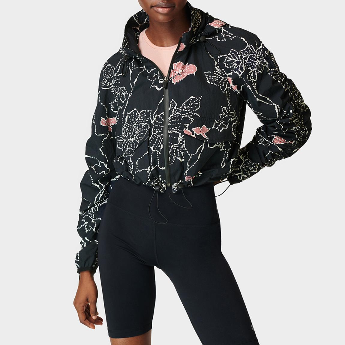 Black Line Floral Print Kyla Short Jacket main product photo