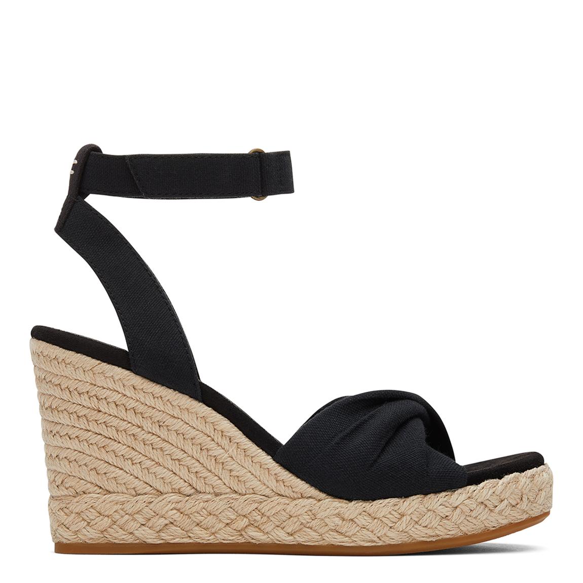 Women's Black Slubby Woven Marisela Heeled Espadrille main product photo
