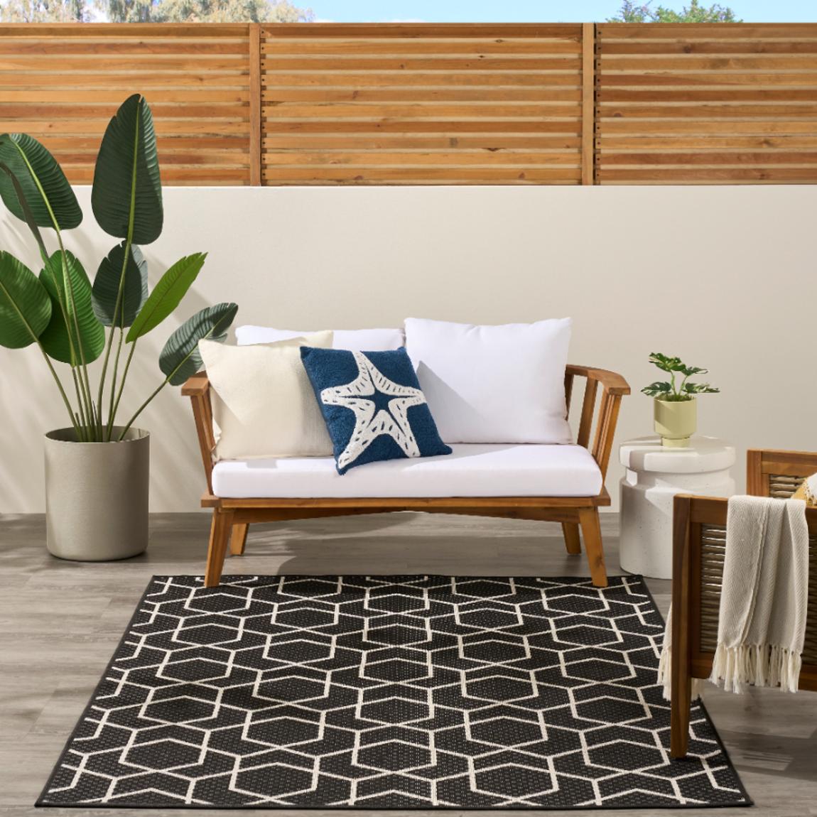 Horizon Indoor Outdoor Rug Black - 213cm x 152cm main product photo