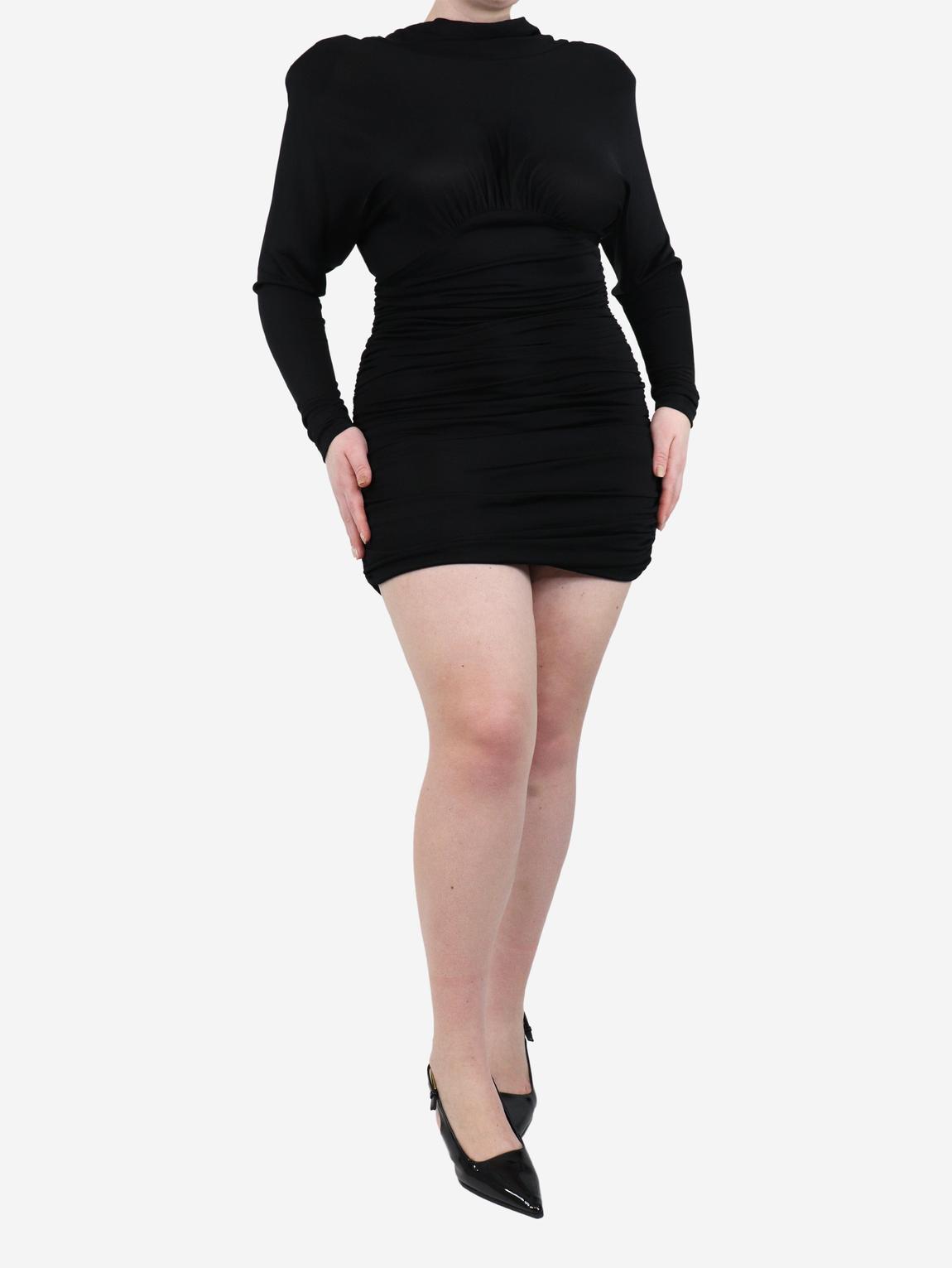 Black ruched mini dress main product photo
