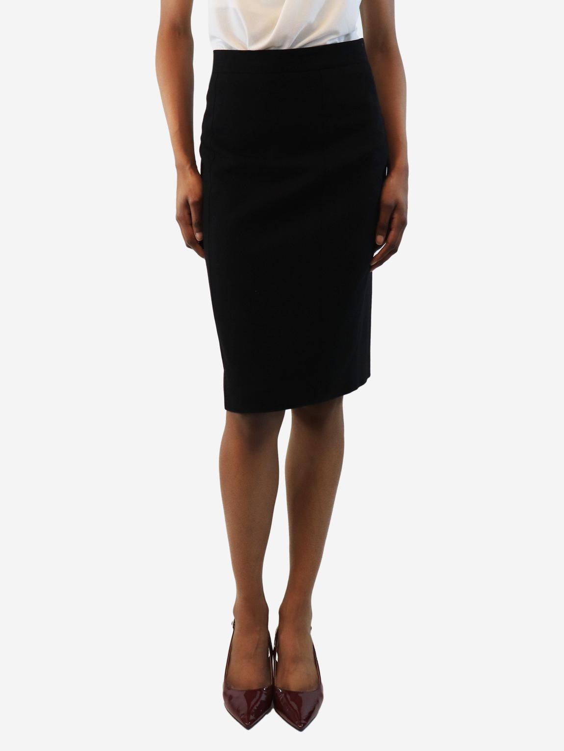 Black knee-length pencil skirt main product photo