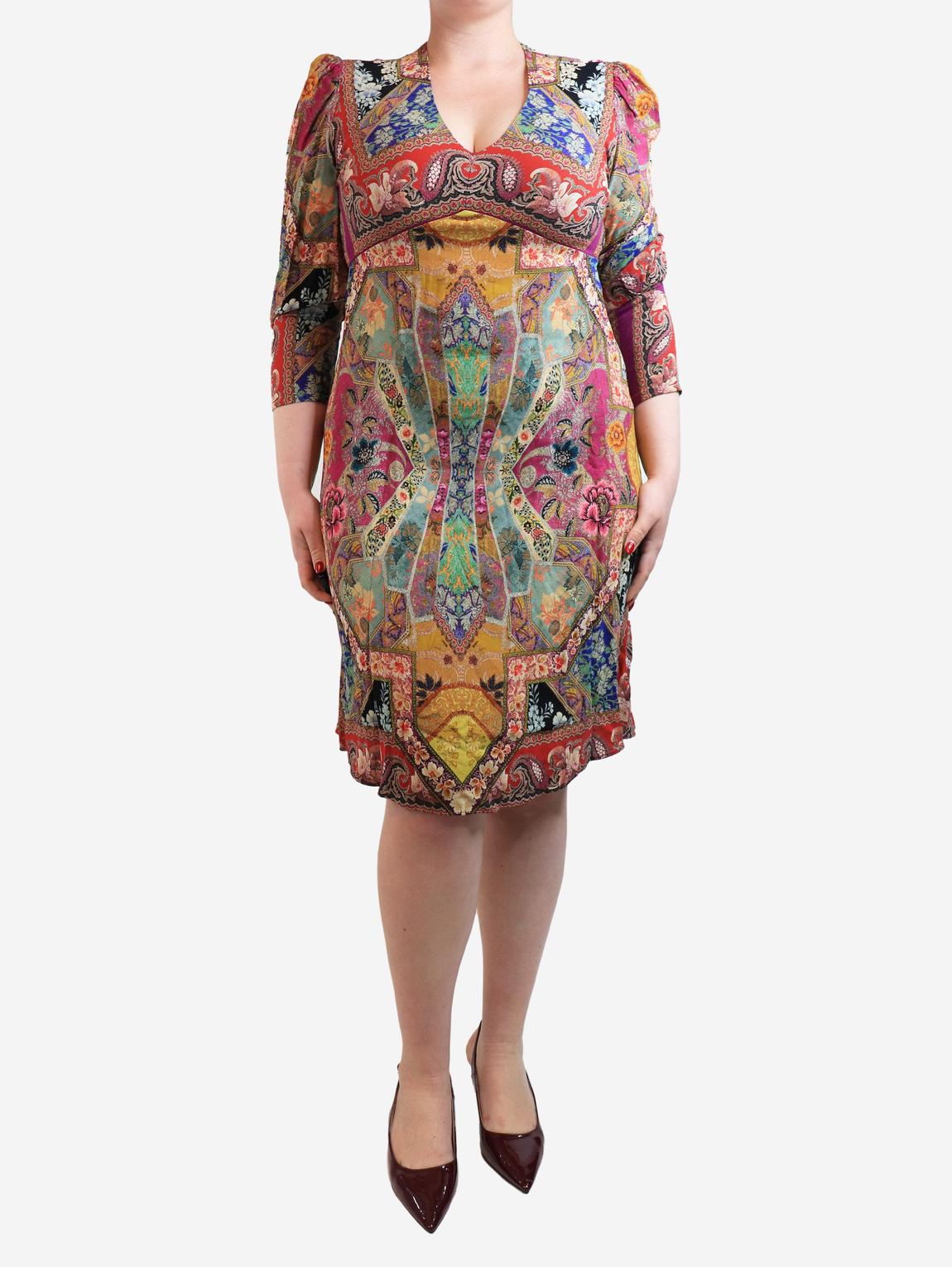 Long sleeve paisley midi dress main product photo