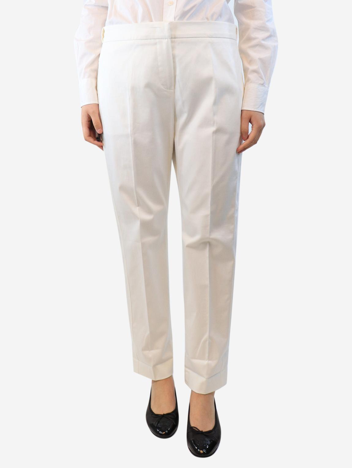 White tapered trousers main product photo