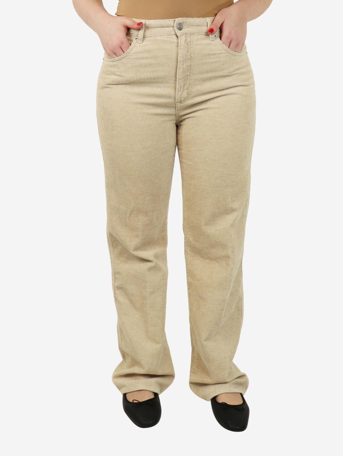 Neutral straight-leg corduroy trousers main product photo