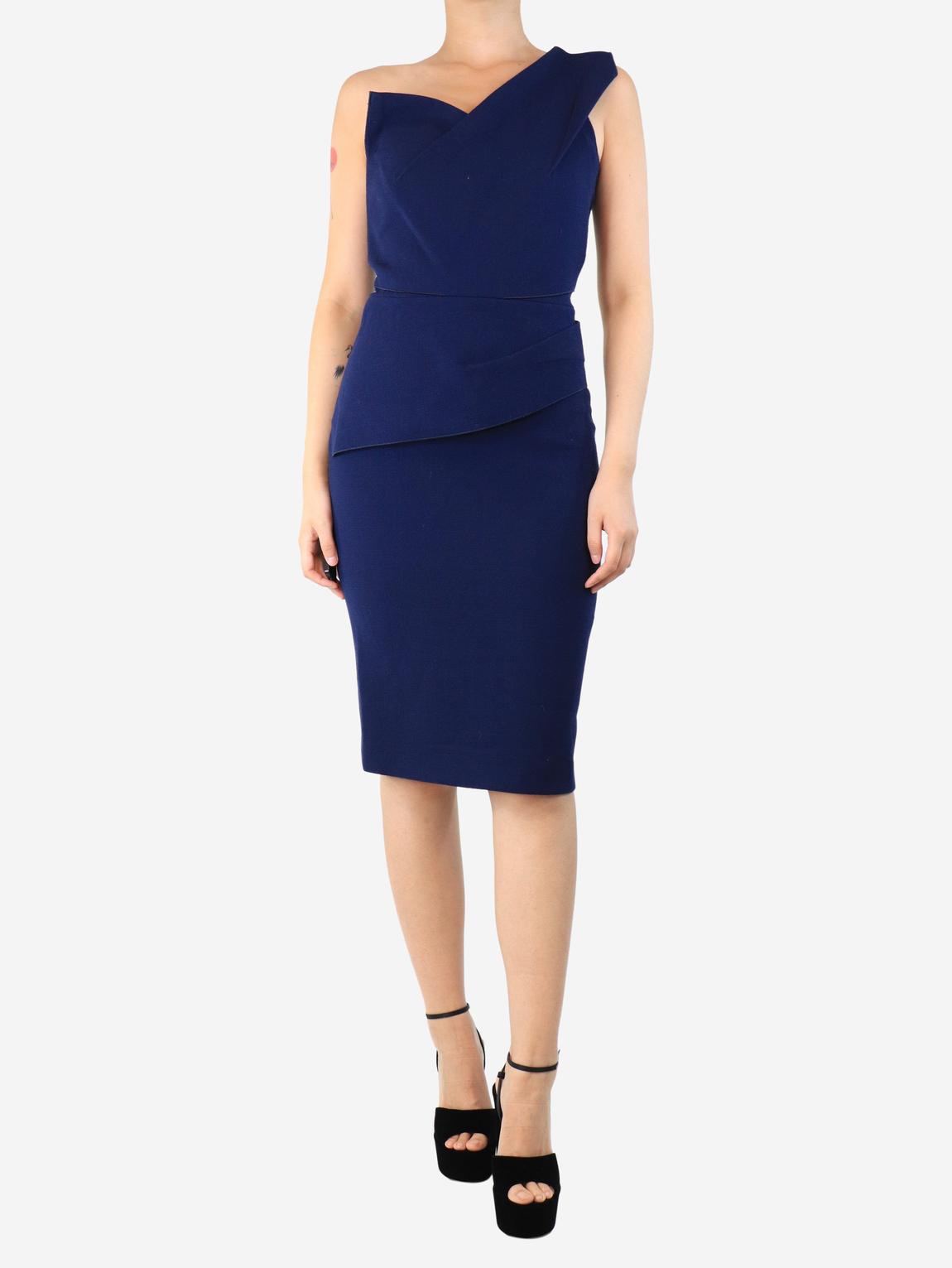 Navy blue midi dress main product photo