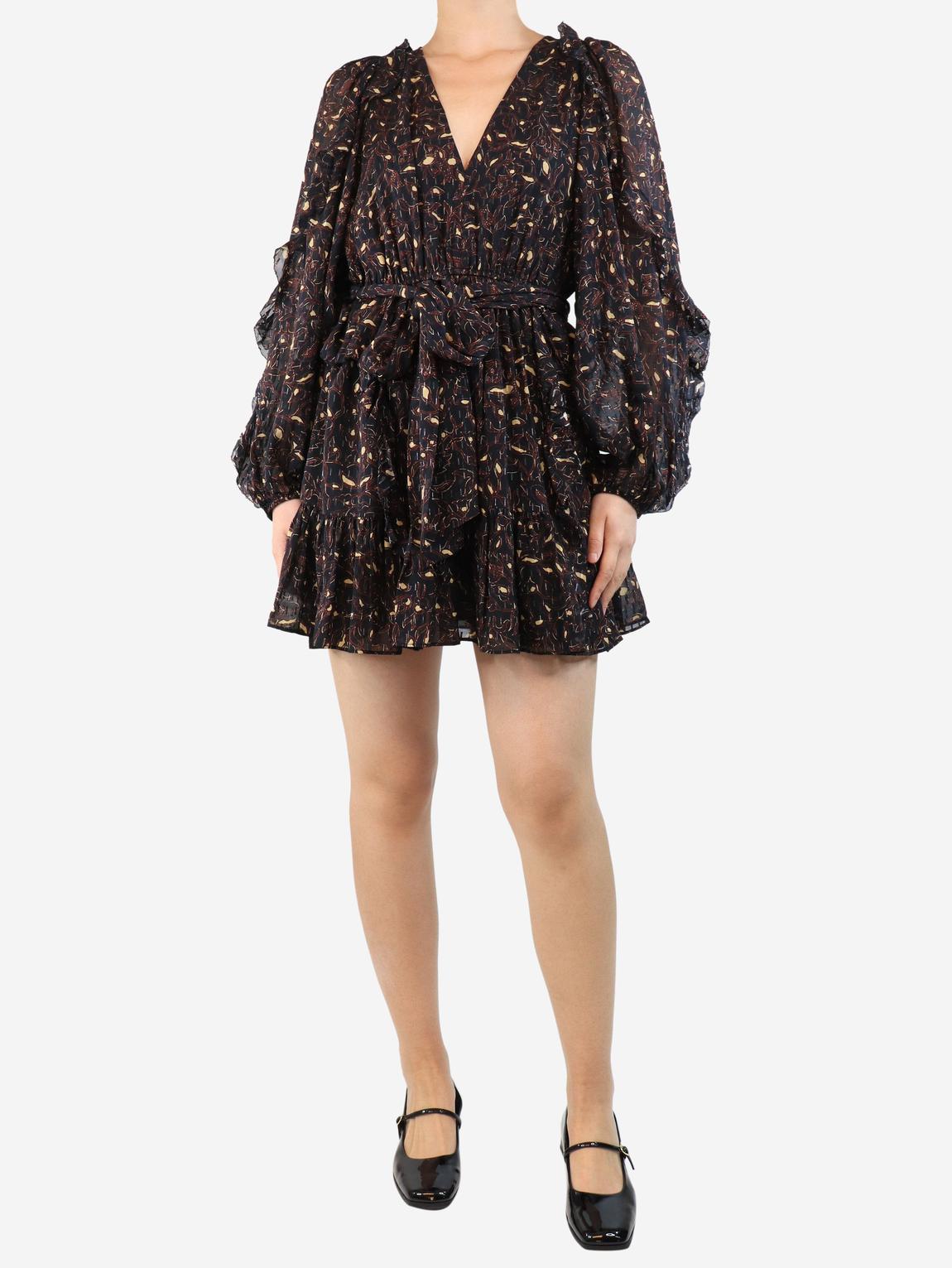 Floral mini dress with belt main product photo