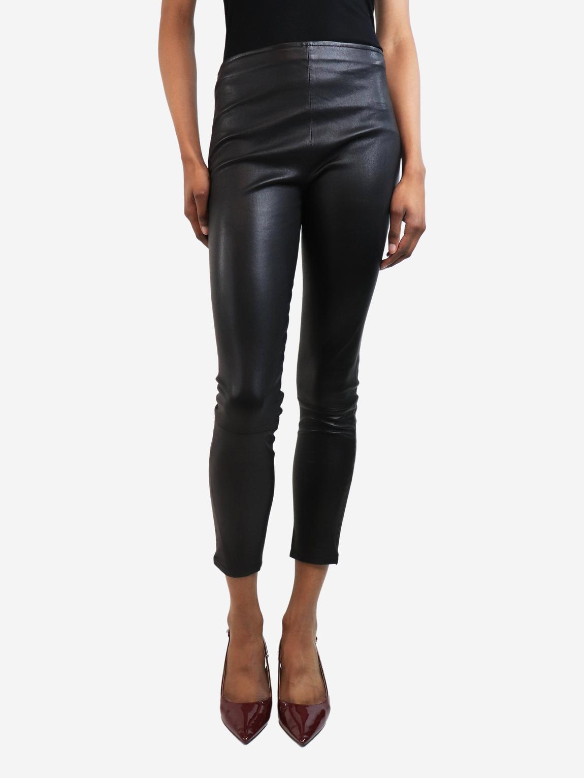 Black leather trousers with zip main product photo