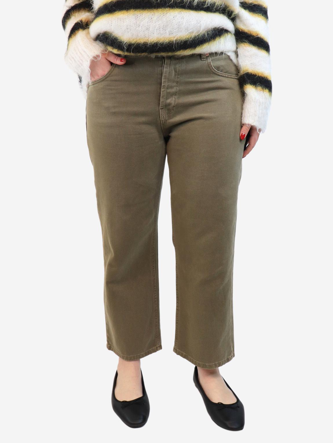 Khaki wide-leg jeans main product photo