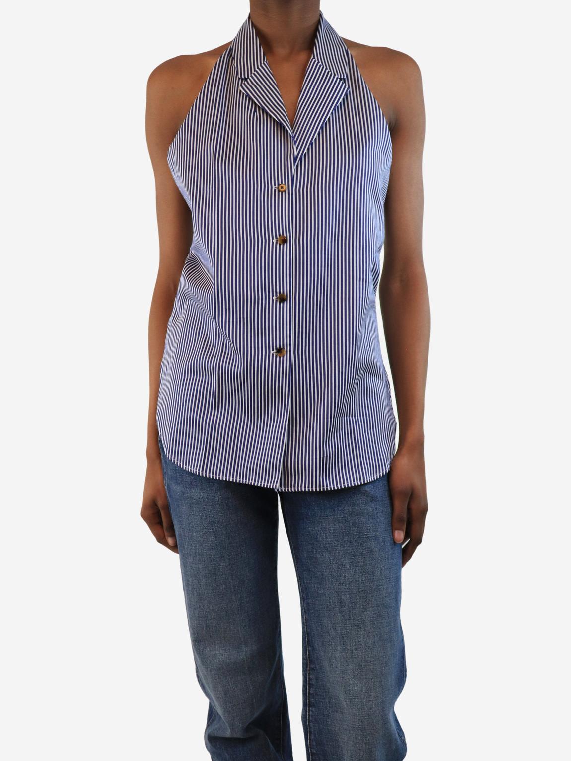 Khaite blue striped button main product photo