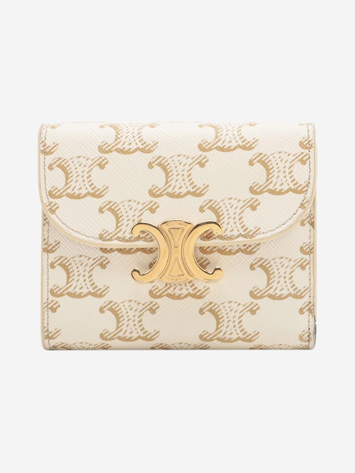 Cream Triomphe compact wallet main product photo