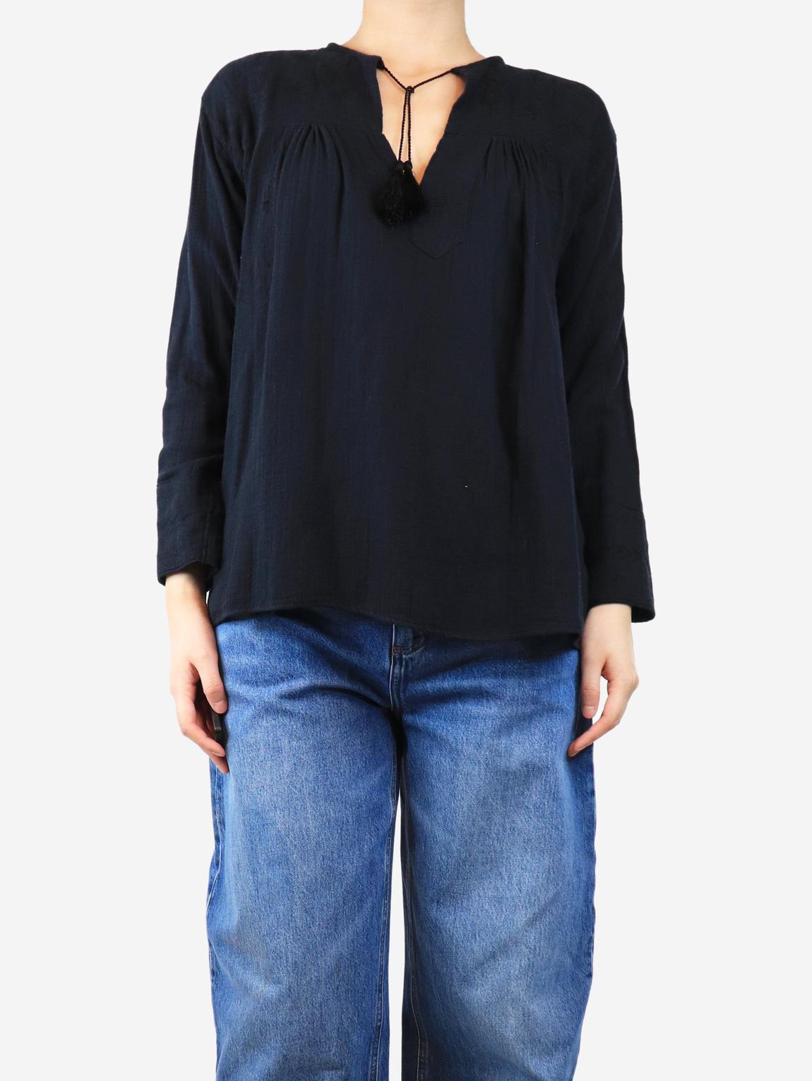 Black cotton blouse main product photo