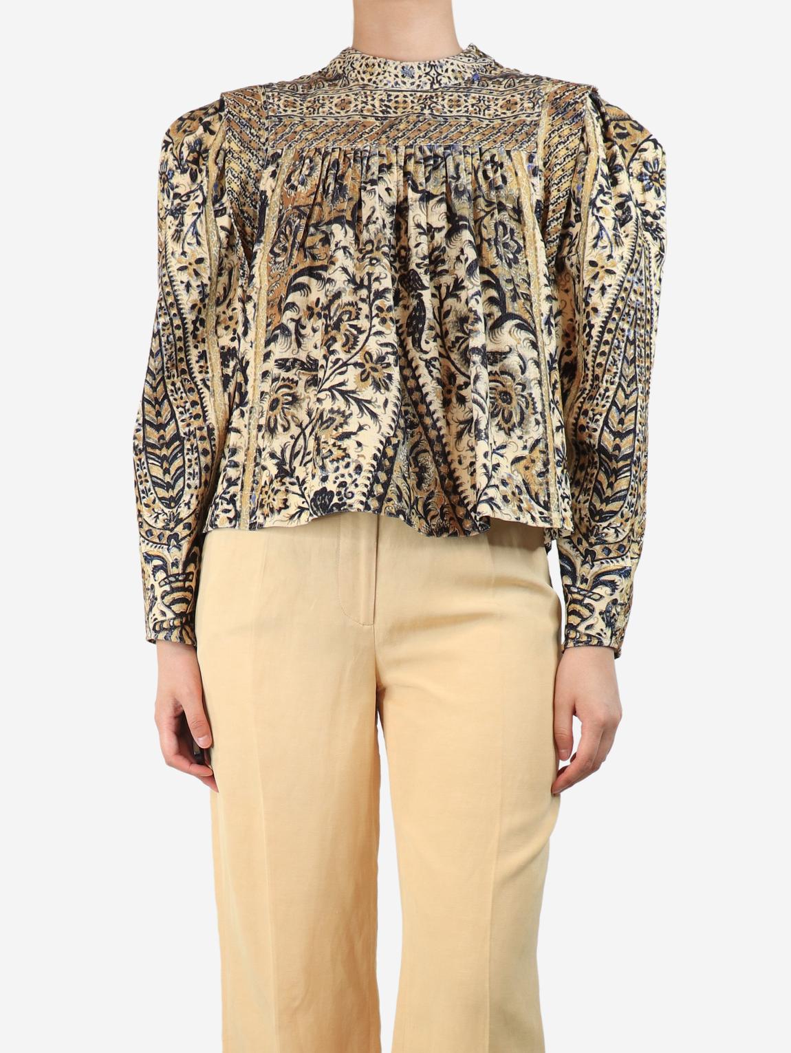 Printed corduroy top main product photo