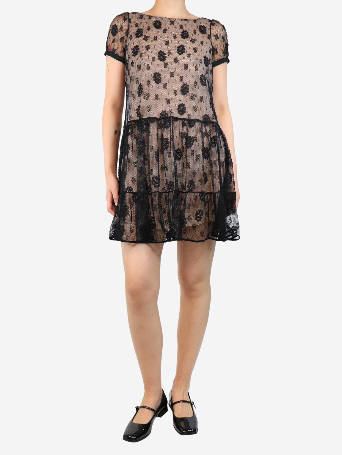 Black lace mini dress main product photo