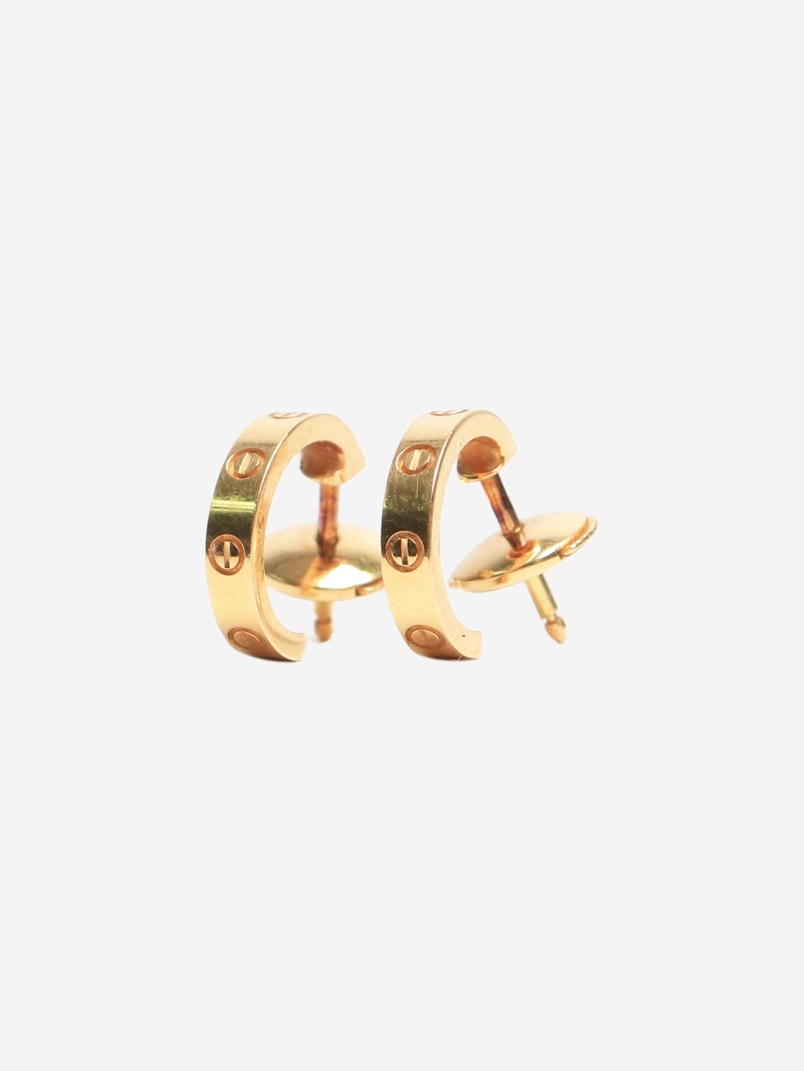Yellow gold Love Hoop earrings main product photo