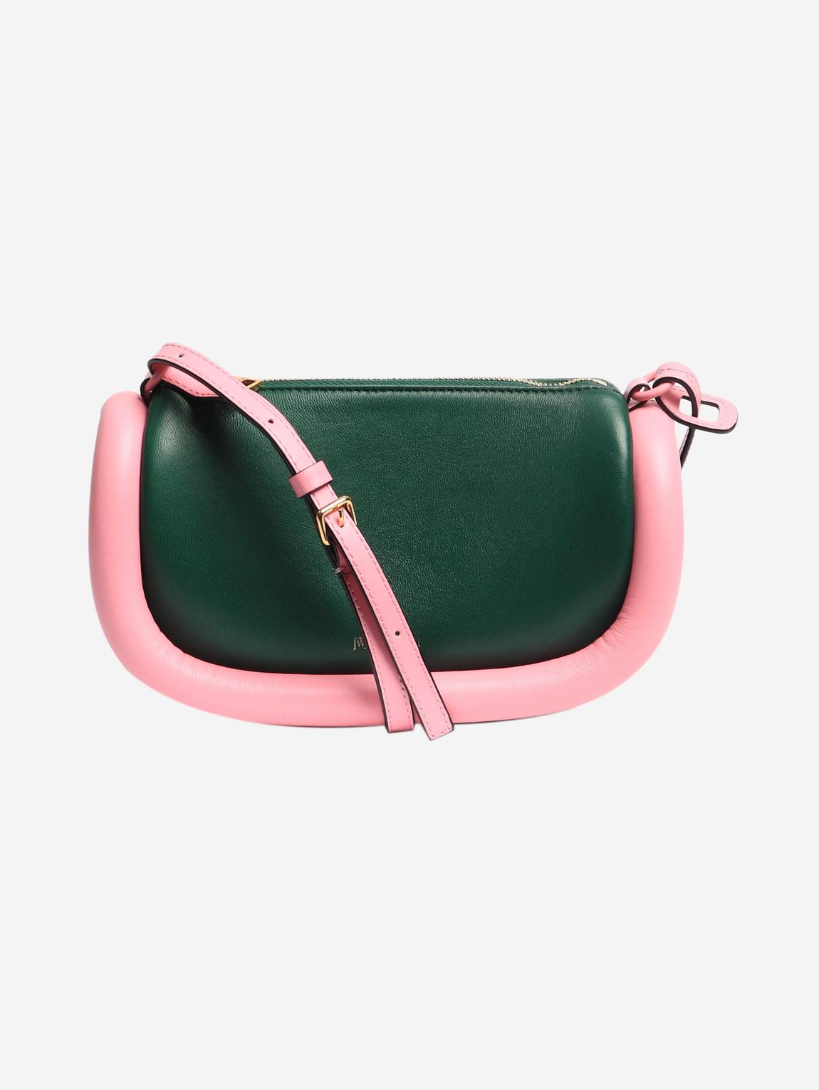 Green and pink Bumper-12 leather crossbody bag main product photo