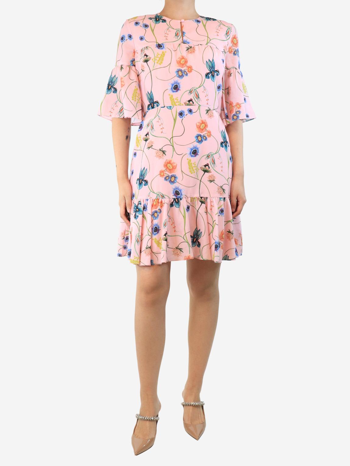 Pink floral crepe dress main product photo
