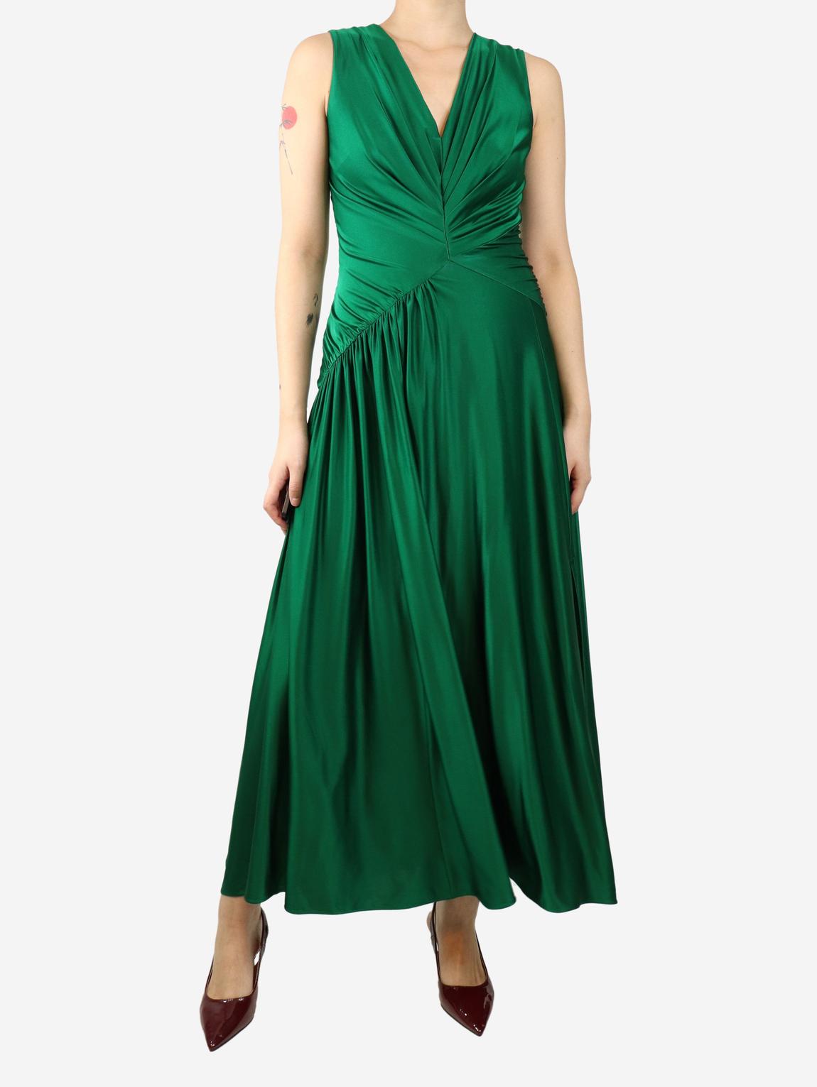 i want a green dress in french Max Studio Women's Square Neck Smocked Textured Cotton Maxi Dress – Letay  Store main image 1