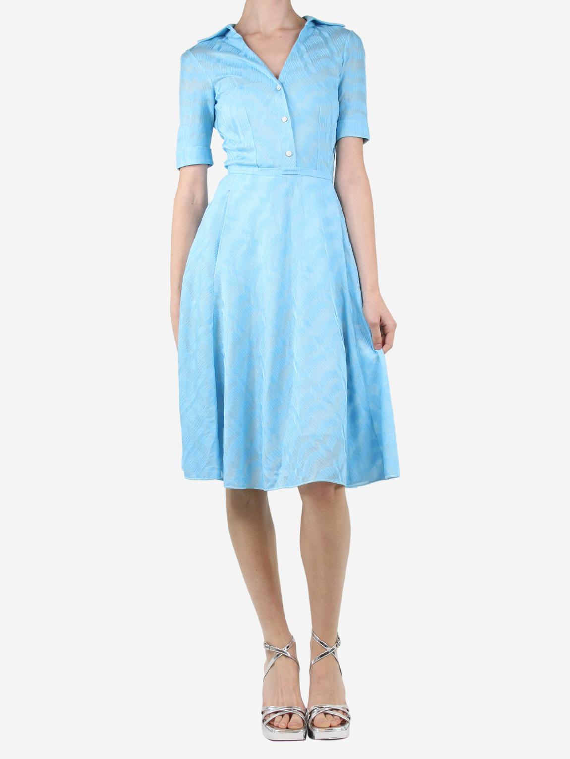 Light blue jacquard midi dress main product photo