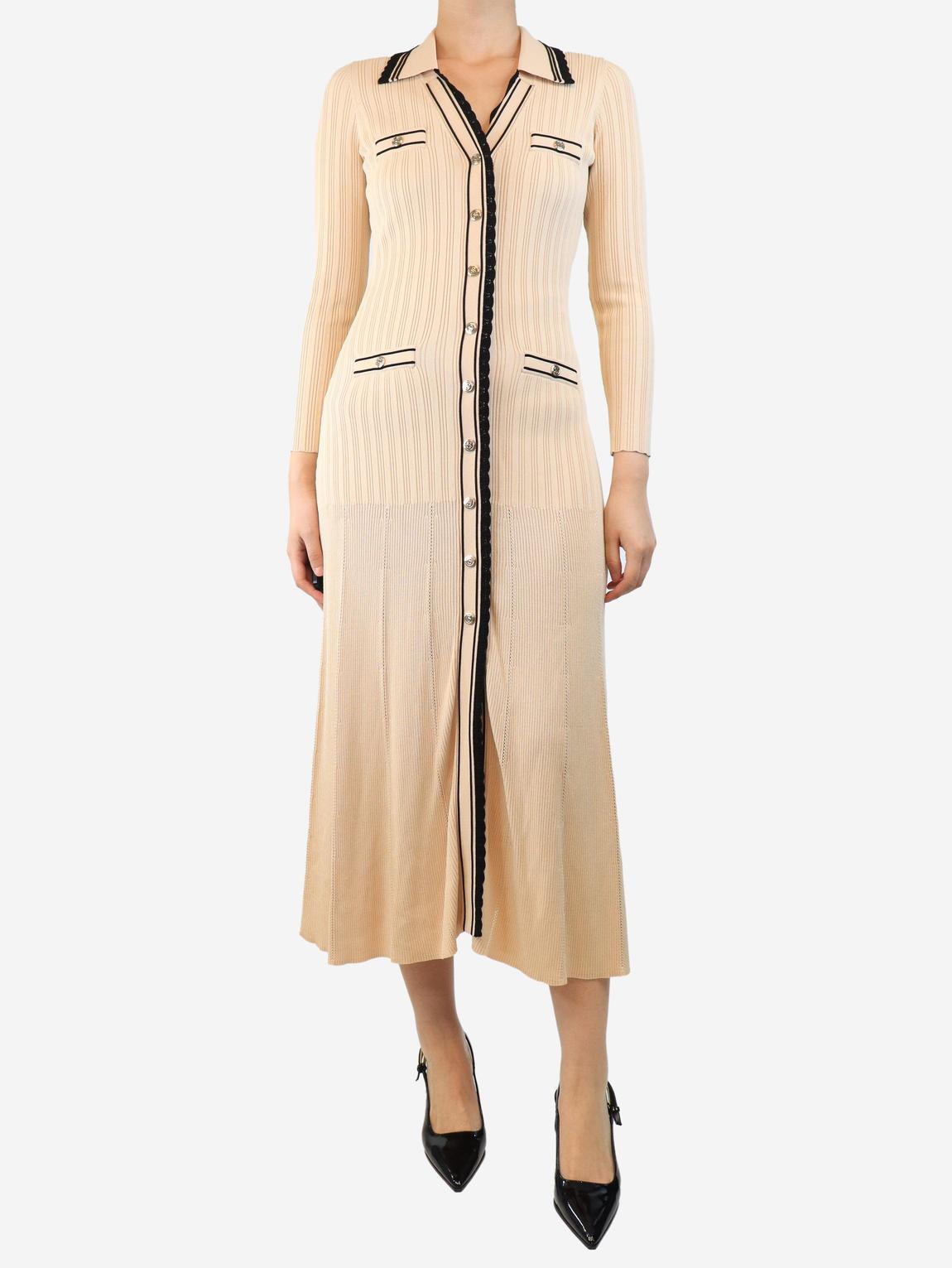 Sandro beige ribbed knit main product photo