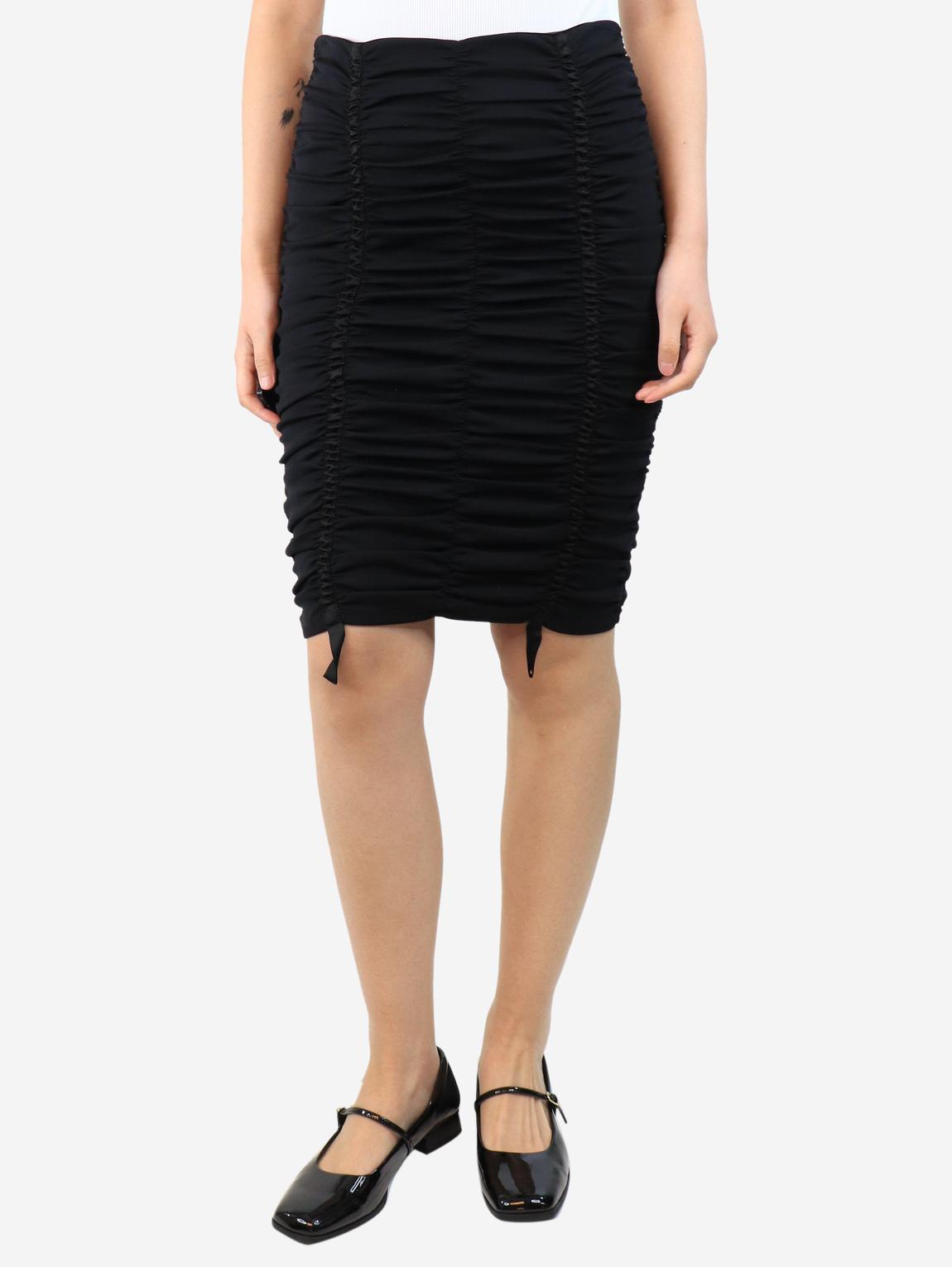Black ruched mini skirt main product photo