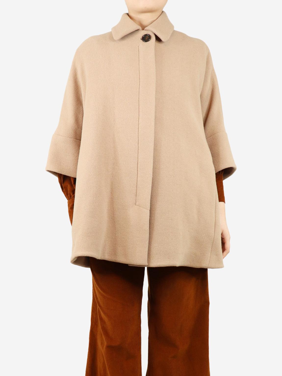 Camel wool-blend zipped jacket main product photo