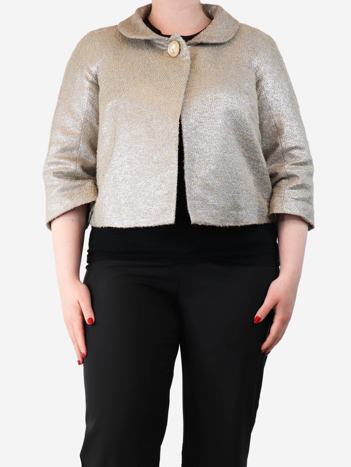 Boucle single button coat main product photo