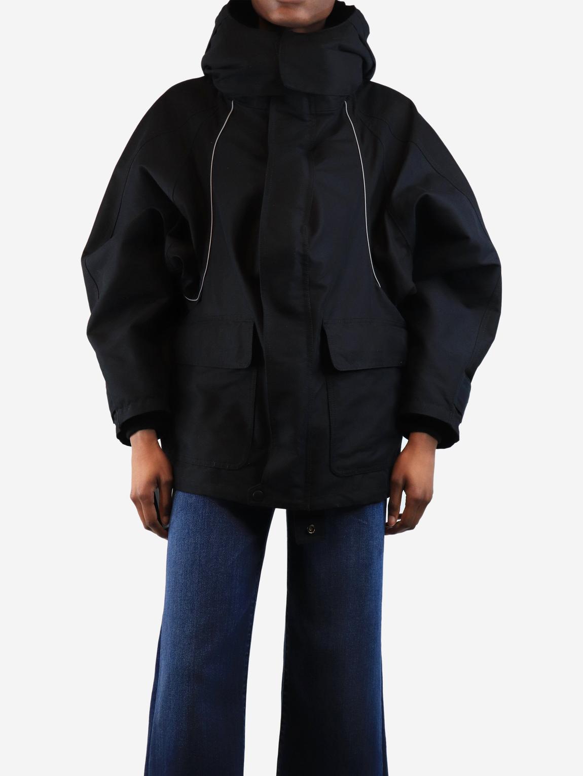 Black hooded jacket main product photo