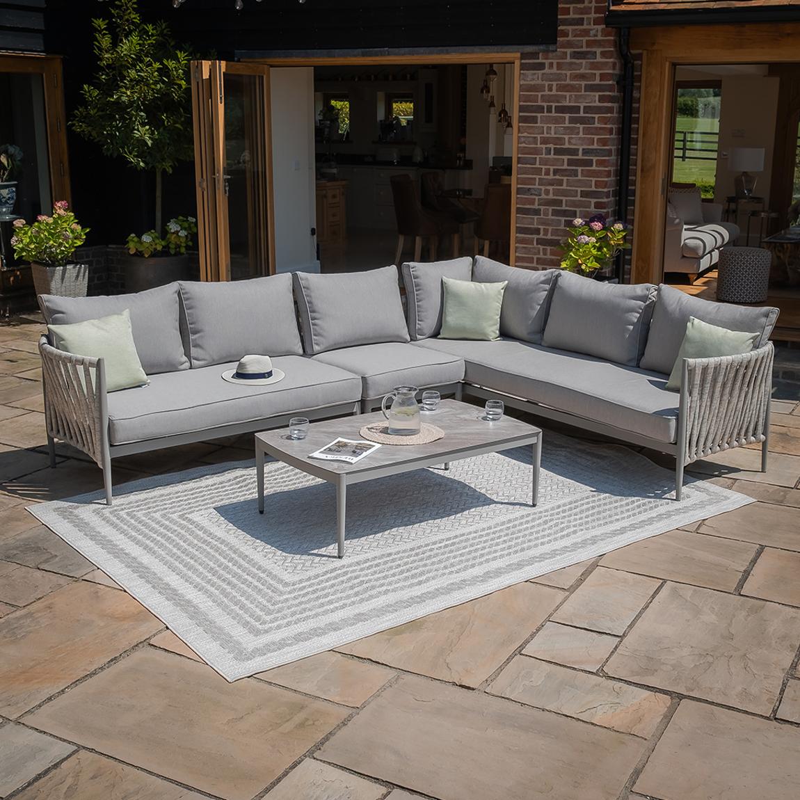 Milan Large Corner Sofa Set - Cool Linen main product photo