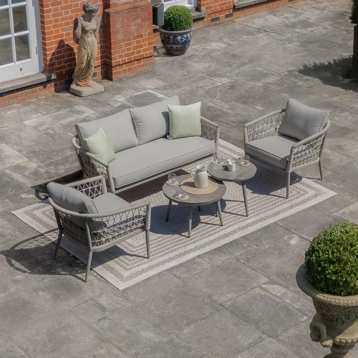 Monaco 2 Seat Sofa Set - Cool Linen main product photo