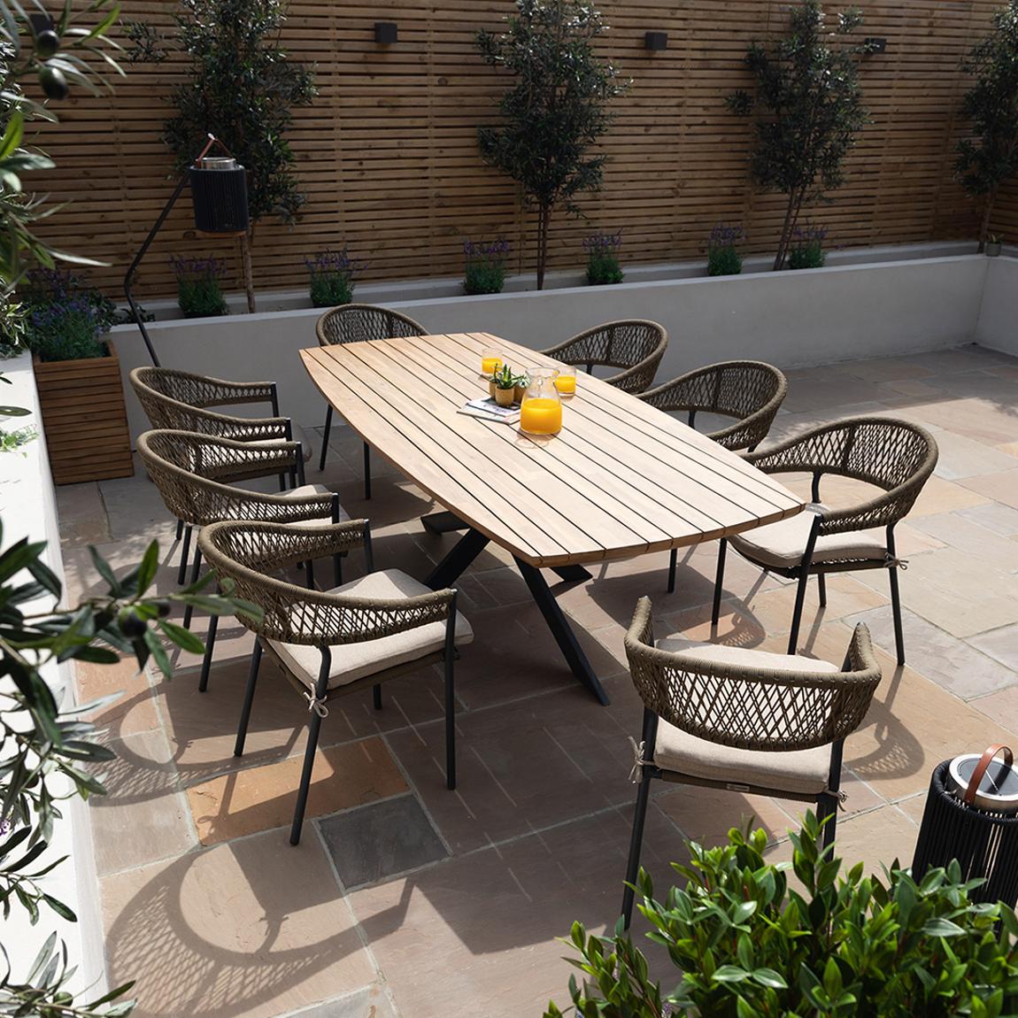 New Bali 8 Seat Oval Dining Set - Sandstone main product photo