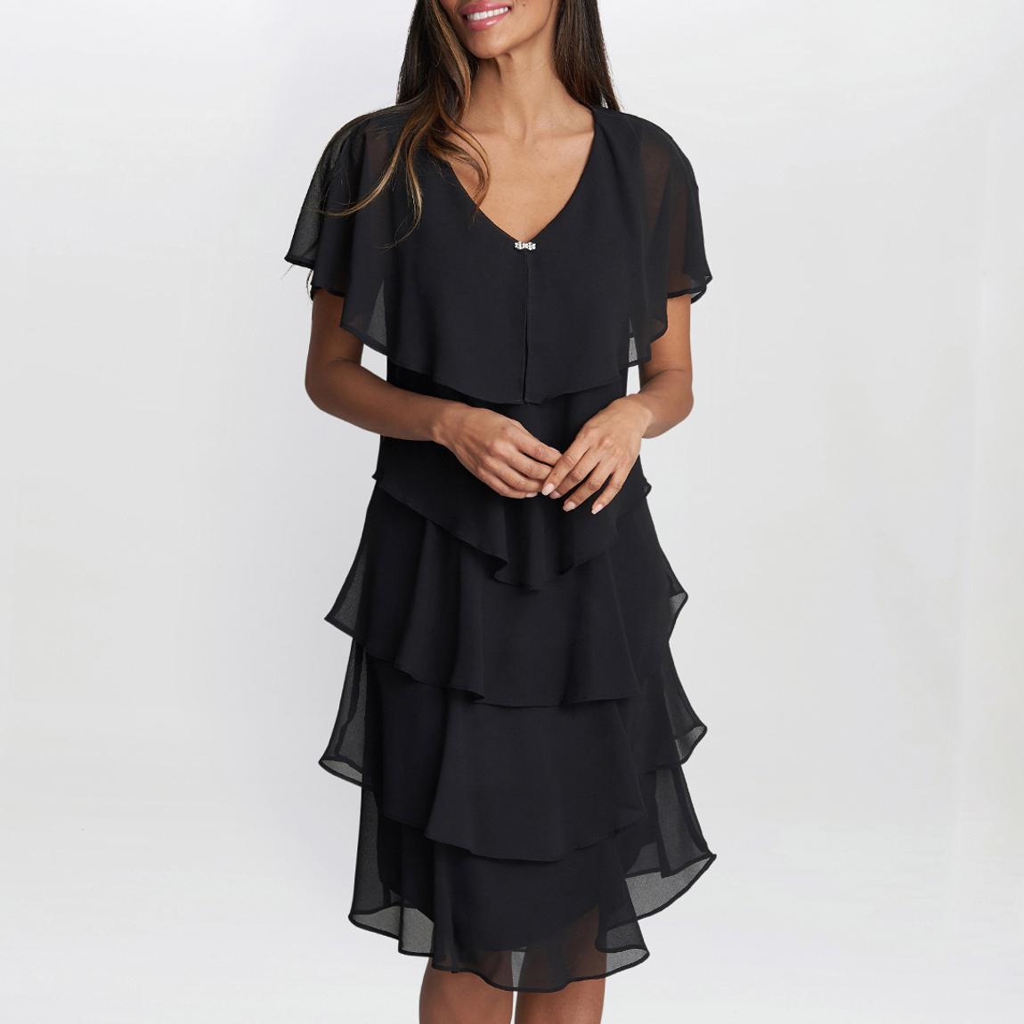 Black Bella Georgette Tiered Dress main product photo