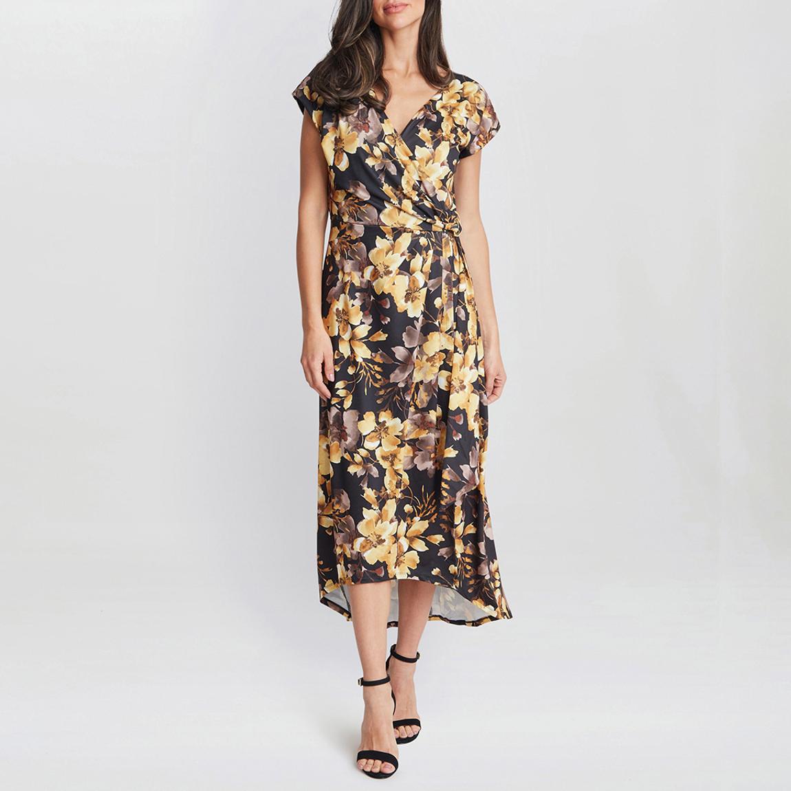 Black/Gold Remi Printed Midaxi Dress main product photo