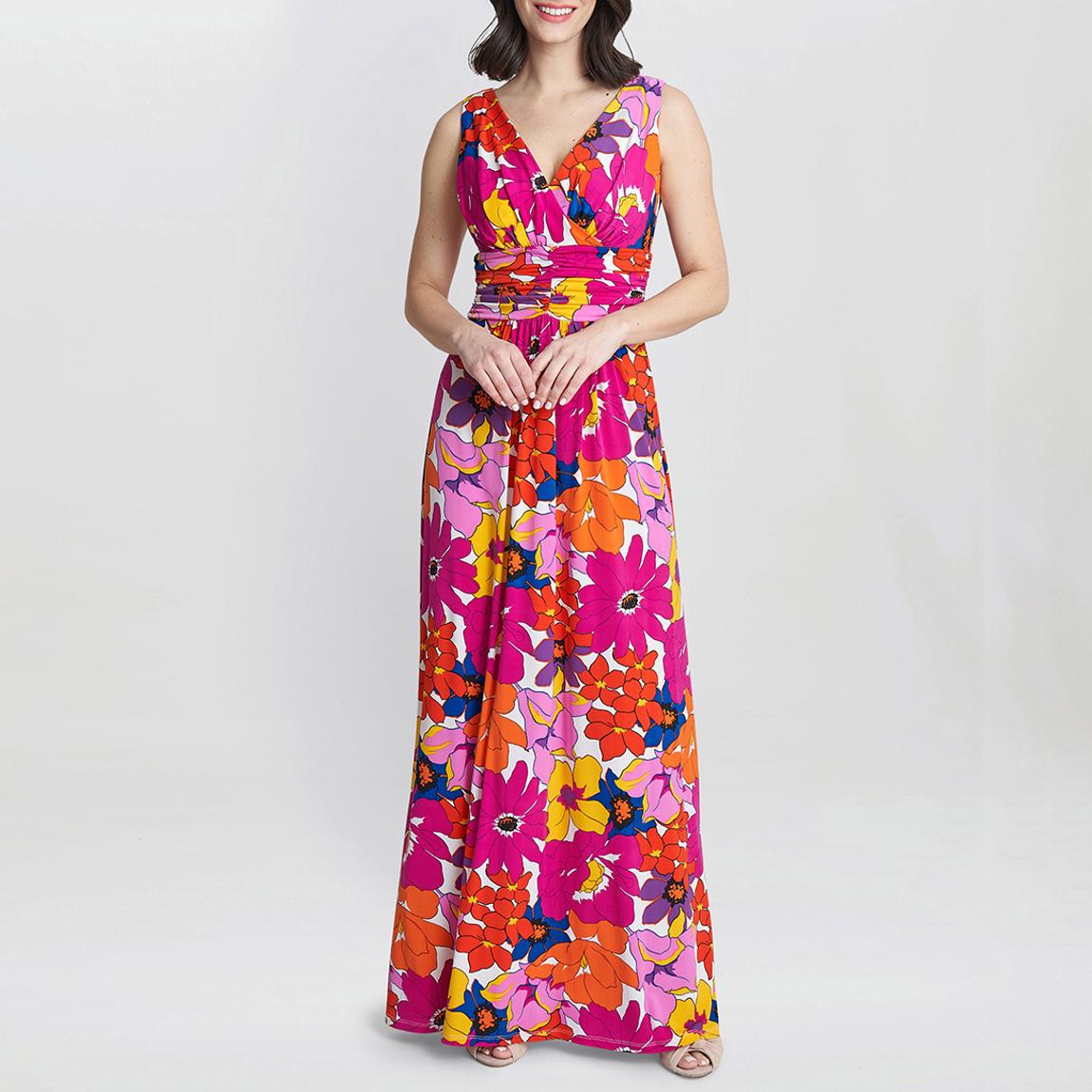 Pink/Orange Jaime Printed Maxi Dress main product photo