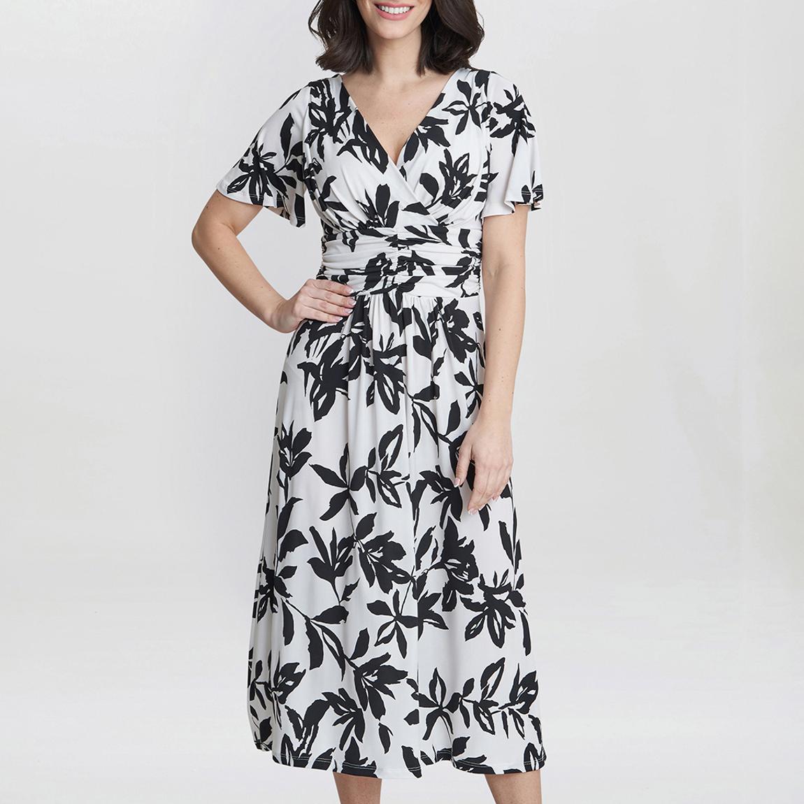 White/Black Gabriella Printed Dress main product photo