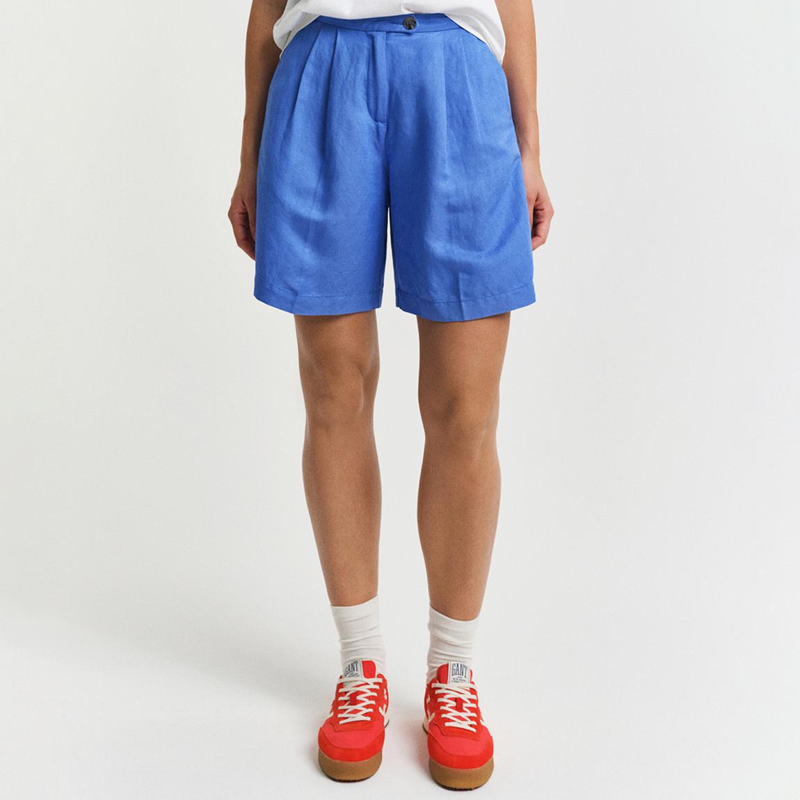 Blue Tailored Linen Shorts main product photo