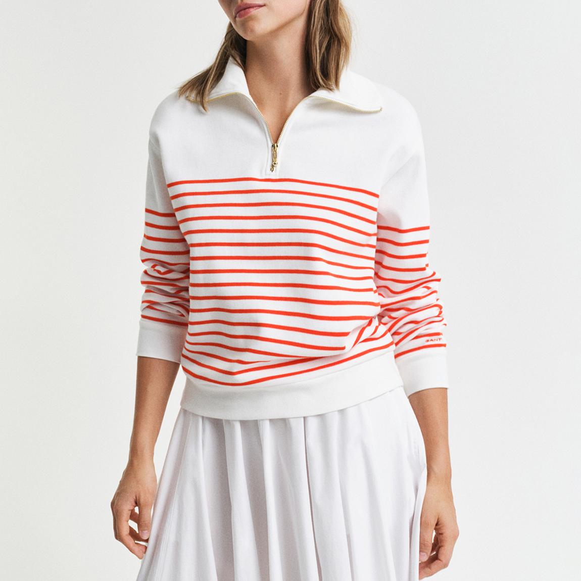 Red Breton Half Zip Sweatshirt main product photo