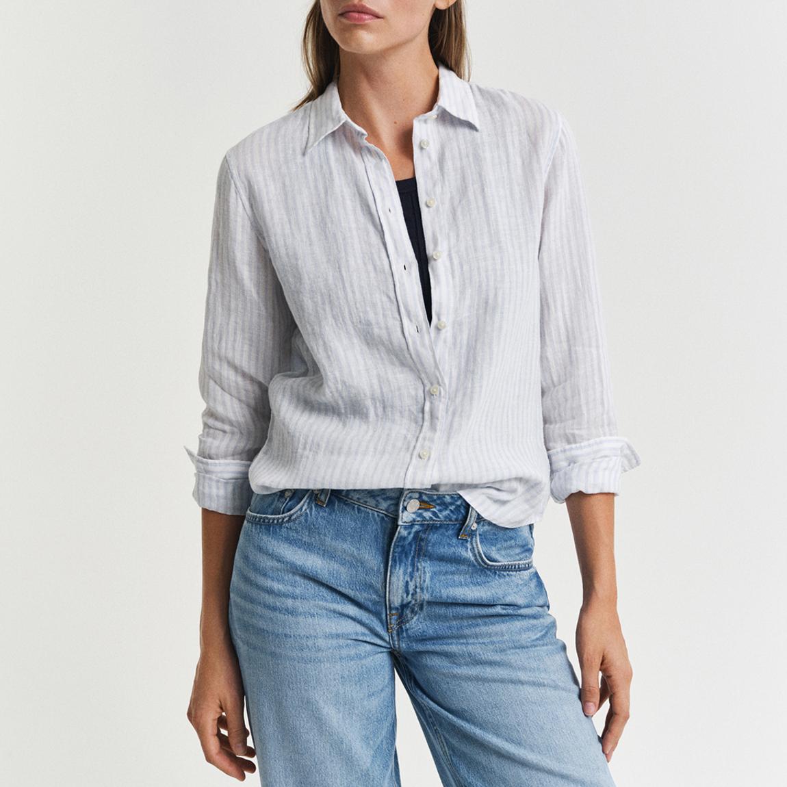 Light Blue Linen Striped Shirt main product photo