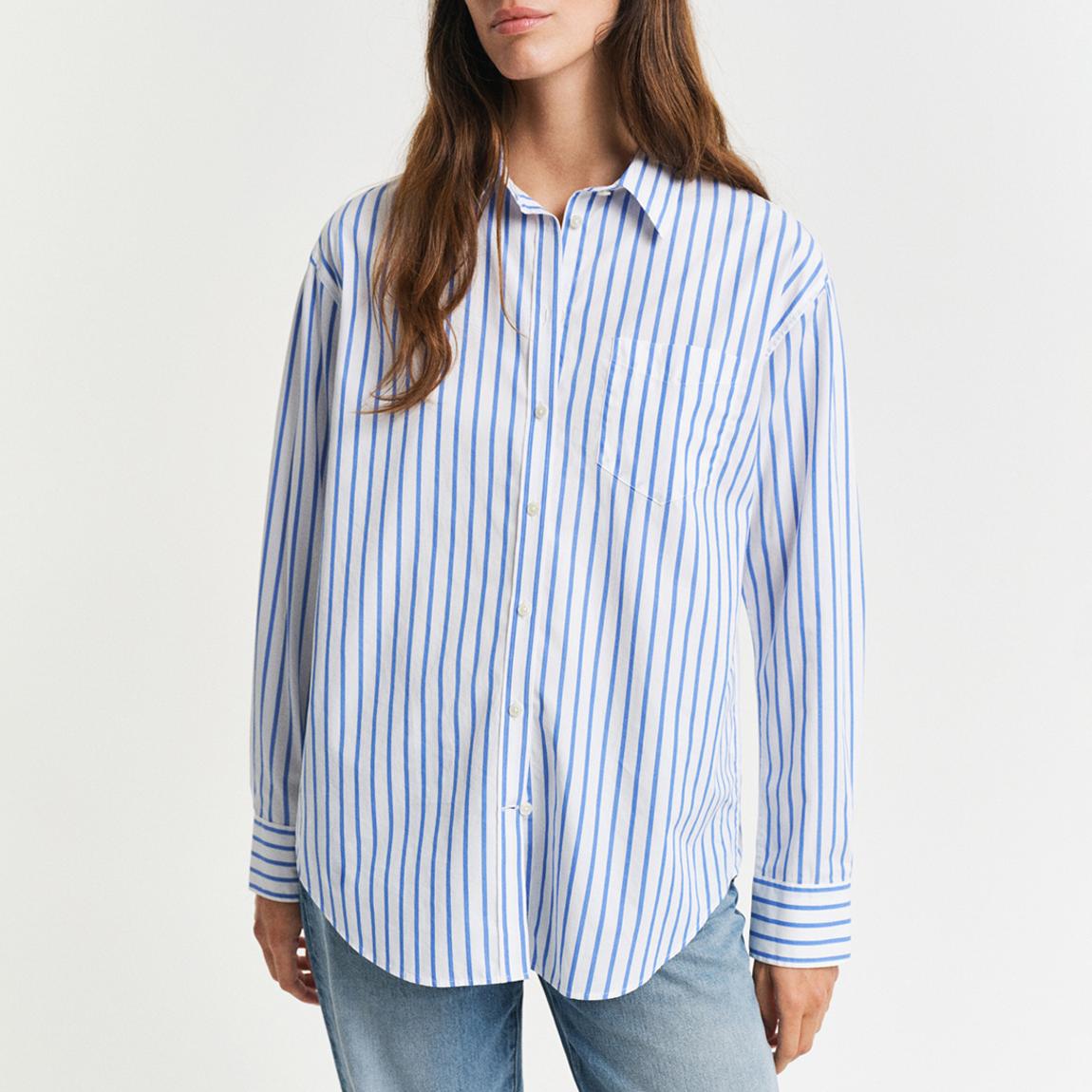 Blue Classic Poplin Striped Cotton Shirt main product photo