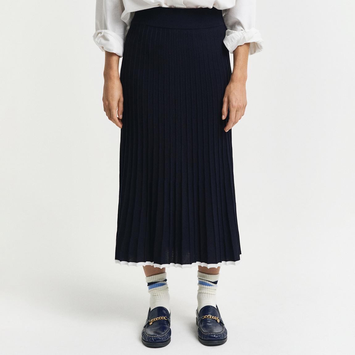 Black Contrast Knitted Midi Skirt main product photo